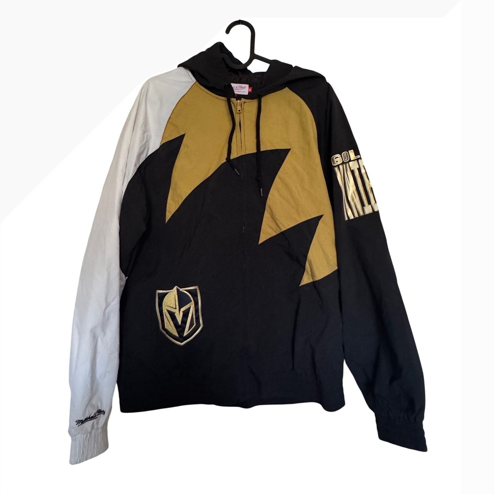 Mitchell & Ness Vegas‎ Golden Knights Windbreaker Jacket Mens M NHL Black Gold
